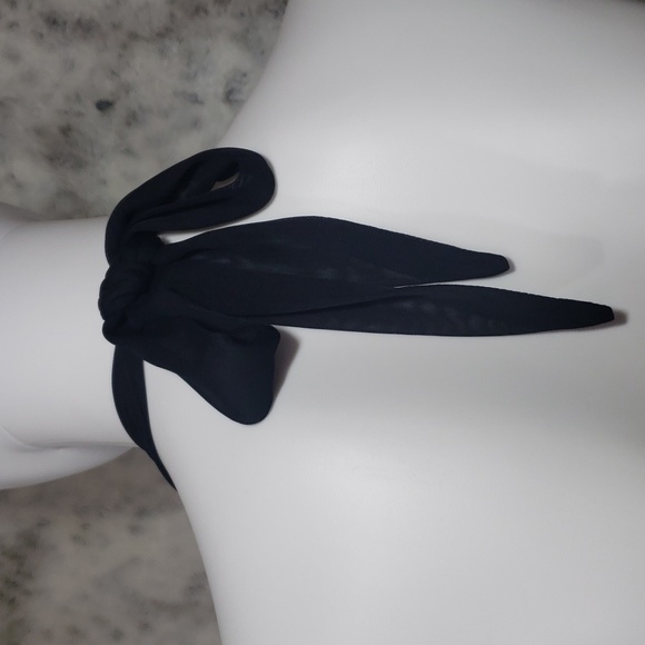 Forever 21 Sheer Layered Black Knee Length Halter Dress Size Medium - Picture 10 of 15